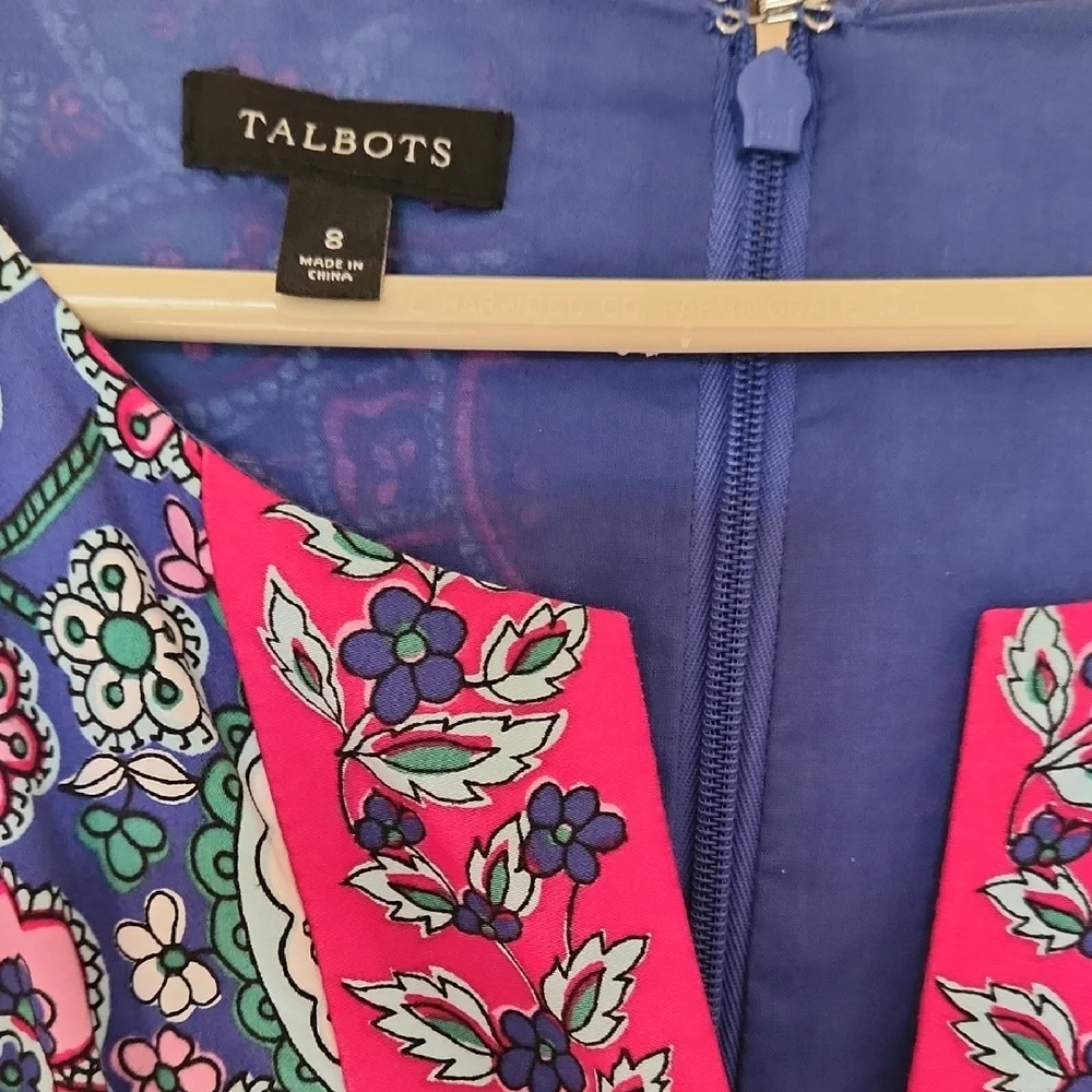 Talbots Blue Sleeveless Scoop Neck Sundress - Picture 2 of 3